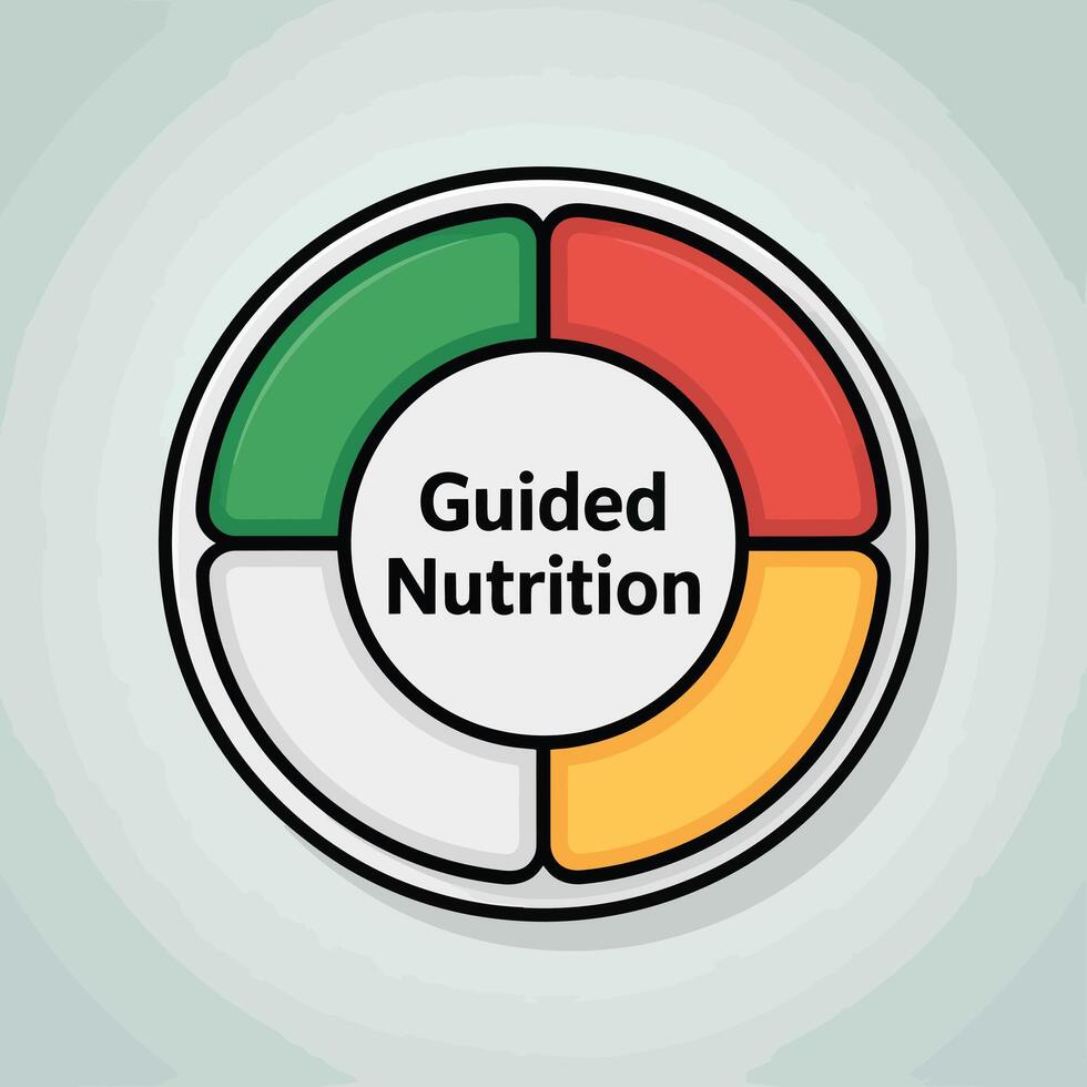 Guided Nutrition Chart Green Red Yellow White Segments vector