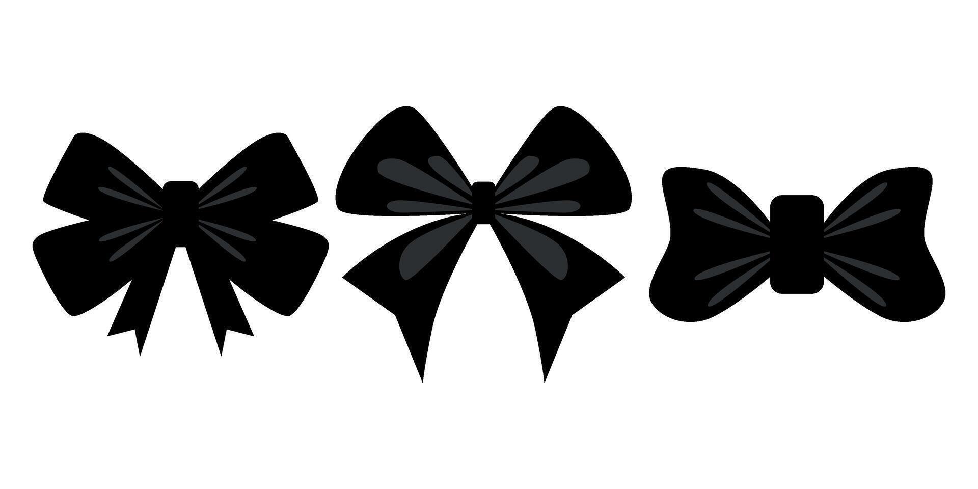 Set of black ribbon vector