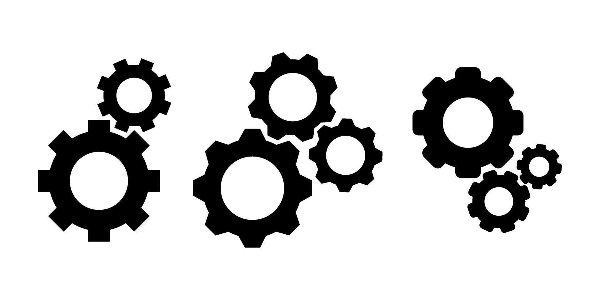collection set gear icons vector
