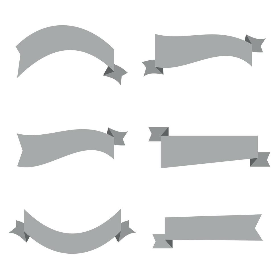 Collection of simple ribbon banners vector