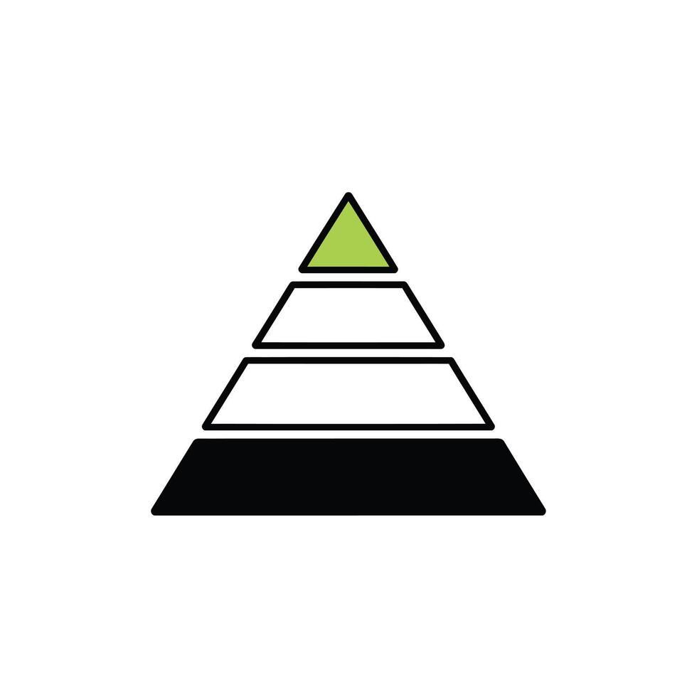 Green Top Black Base Pyramid Chart Graphic diagram vector