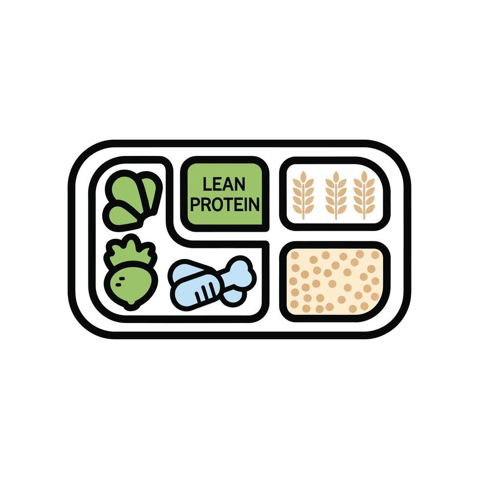 Healthy Meal Prep Plan Dietary Food Tray Icon diet plan vector