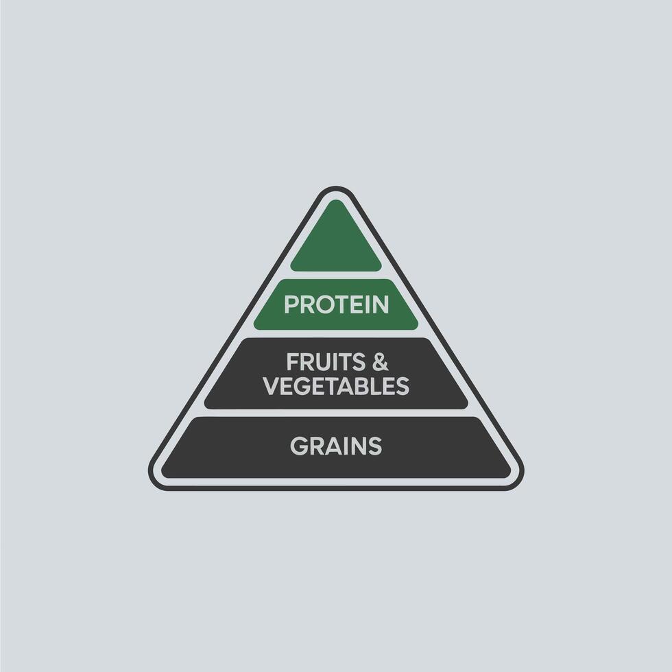 Food Pyramid Chart Grains Fruits Vegetables Protein vector