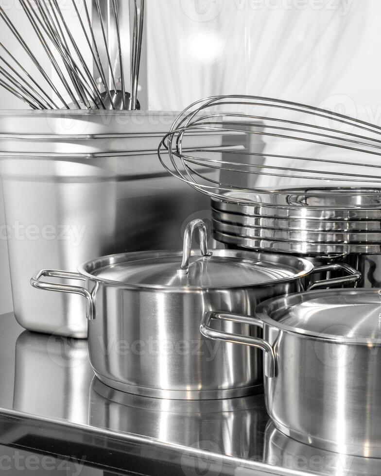 Shimmering against the stainless steel sanctuary, culinary tools whisper tales of Pancake Day precision and Lunar New Year feasts photo