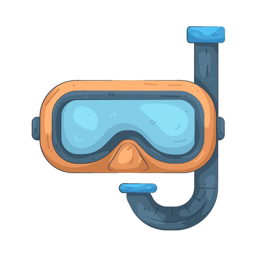 Colorful snorkel mask illustration vector