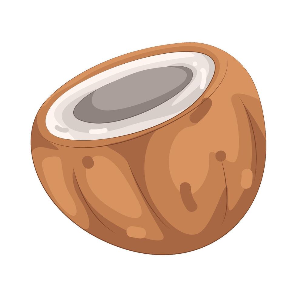 Cartoon coconut bowl illustration vector