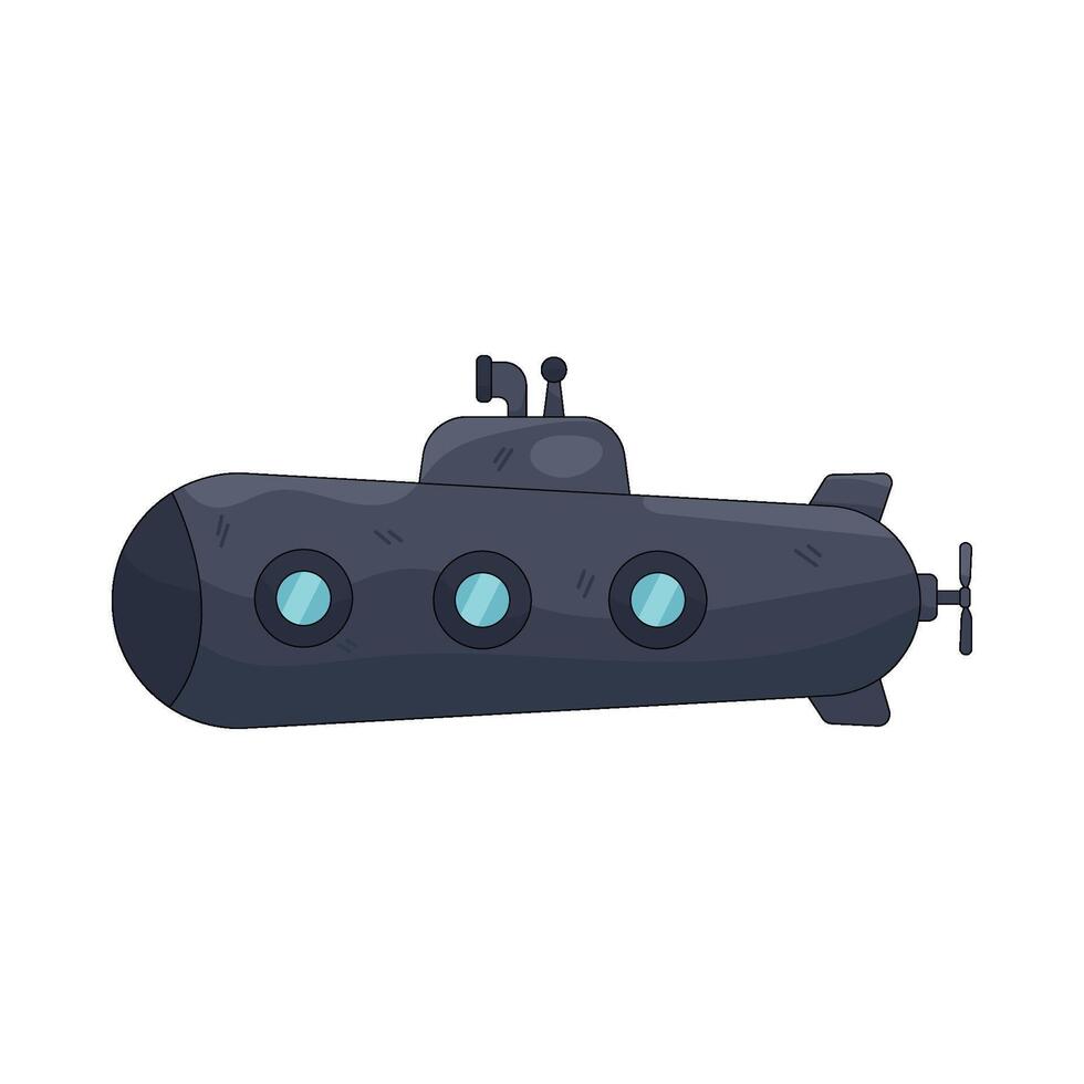 Illustration of Gray Submarine vector