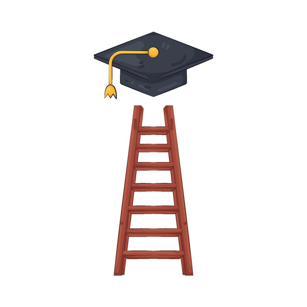 Ladder to Graduation Cap vector