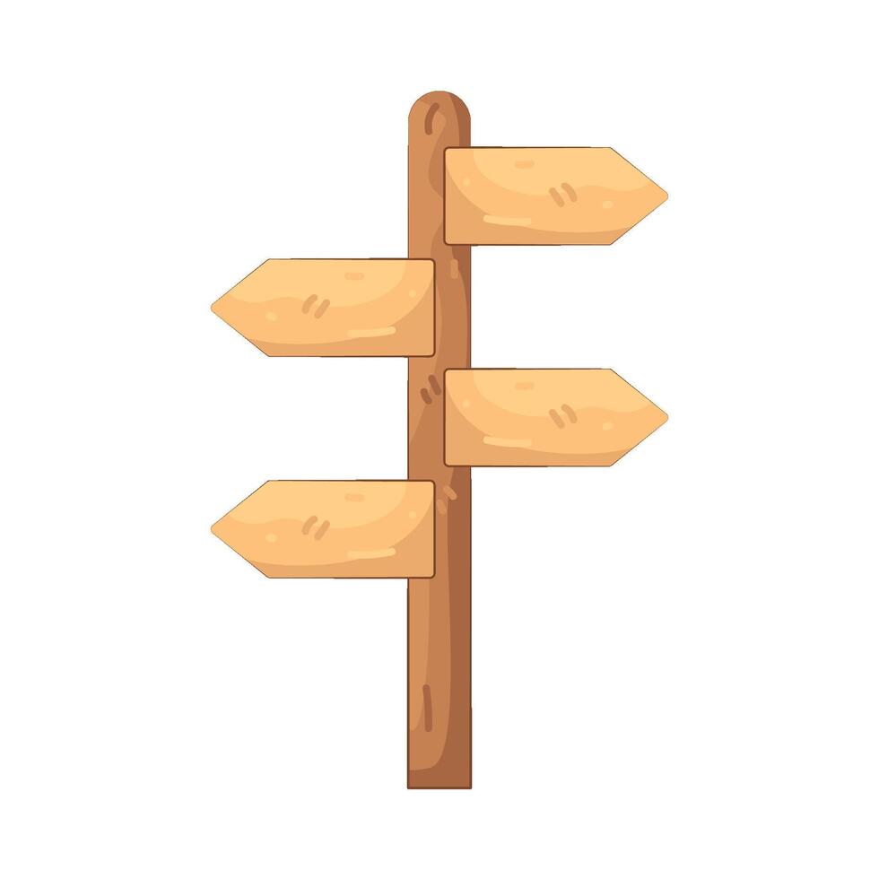 Wooden Signpost with Four Arrows vector