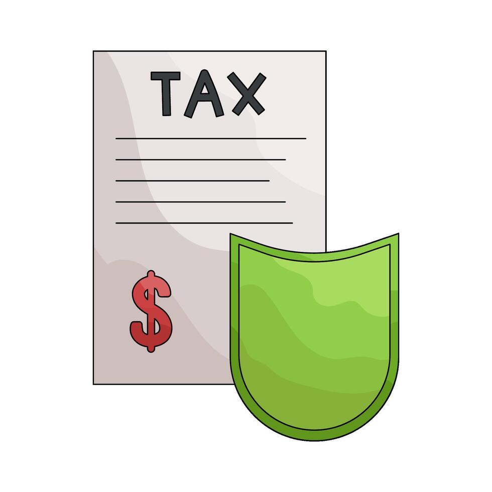 Tax Form with Shield vector