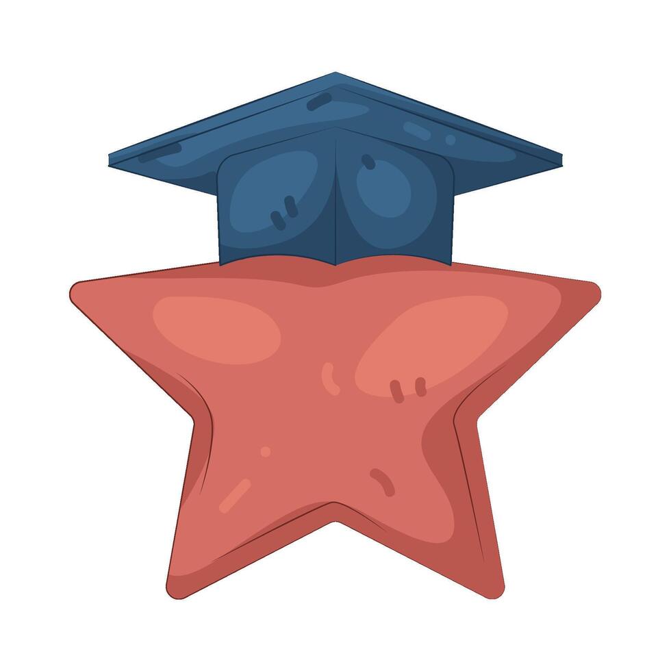 Star with Graduation Cap vector