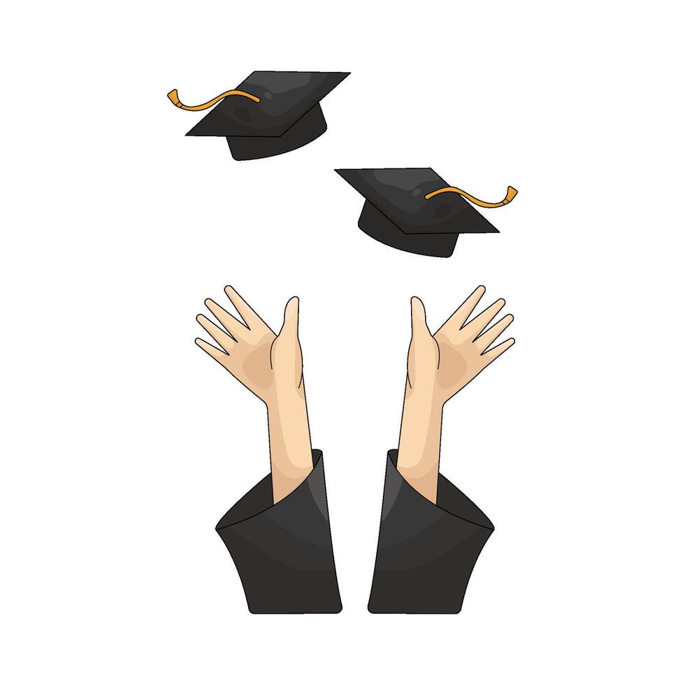 Graduation Cap Toss illustration vector