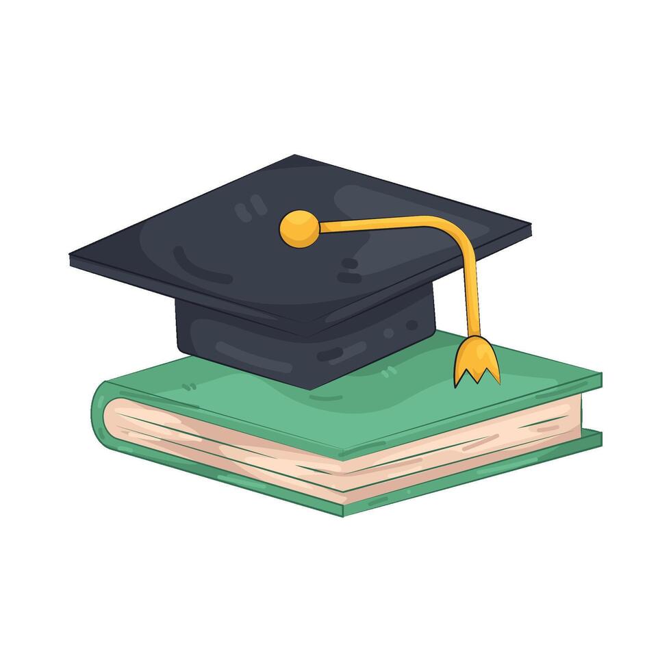 Graduation Cap on Book vector