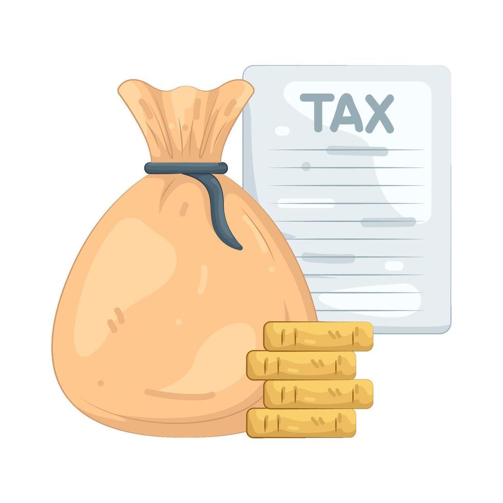 Money Bag with Tax Form vector