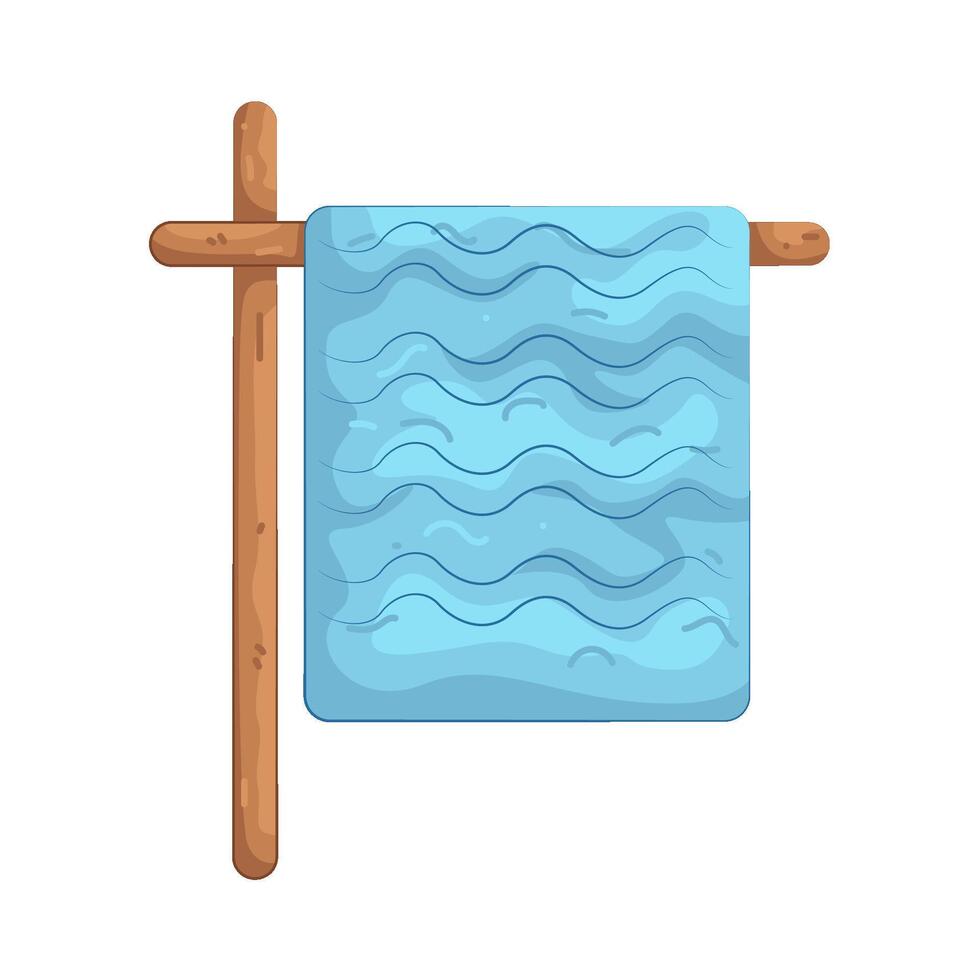 Blue Towel on Hanger vector