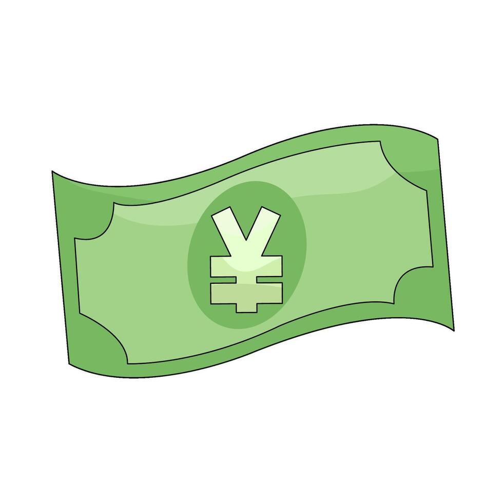 Green Yen Bill vector