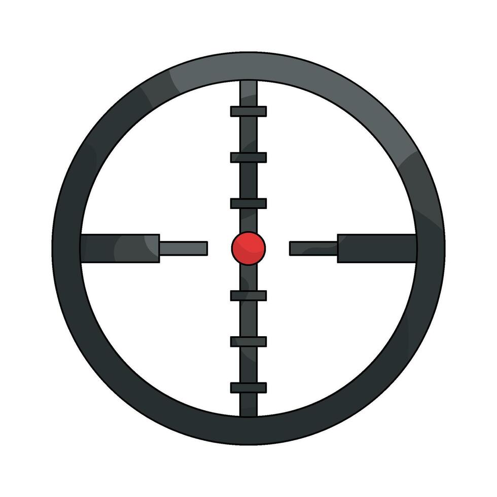 Sniper Scope Crosshair with Red Dot vector