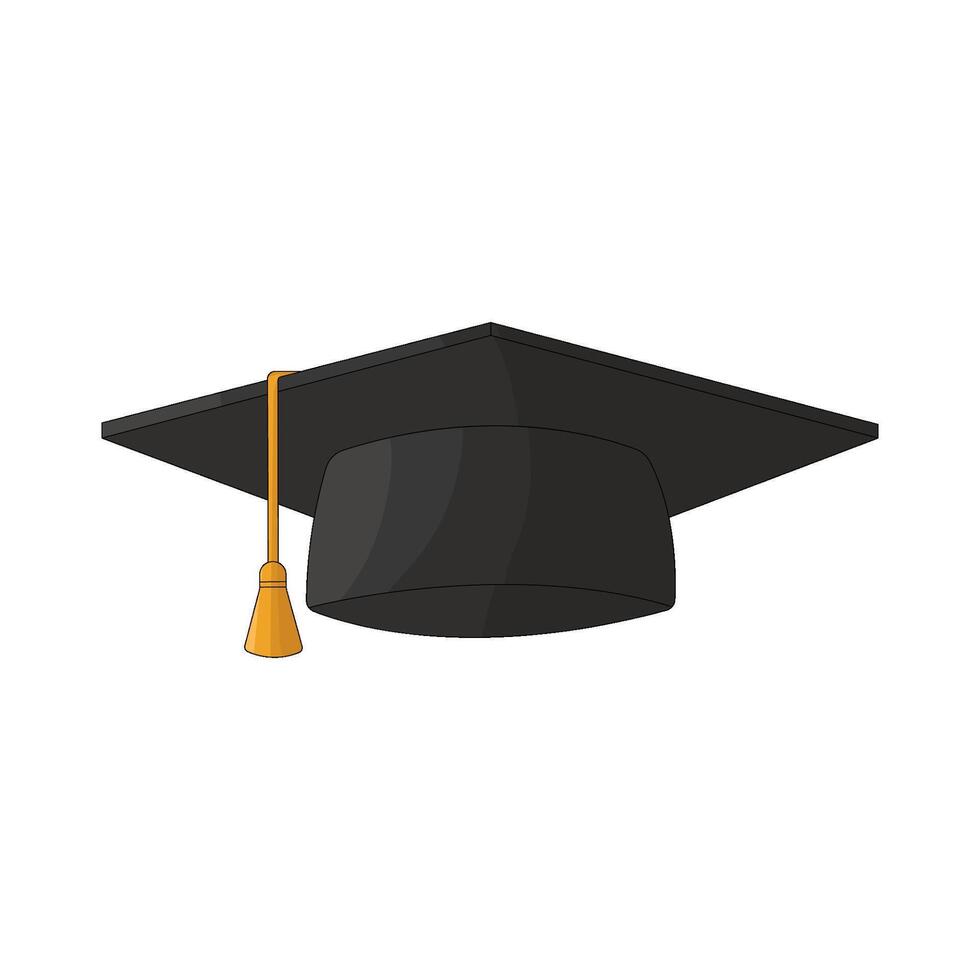 black graduation cap illustration vector