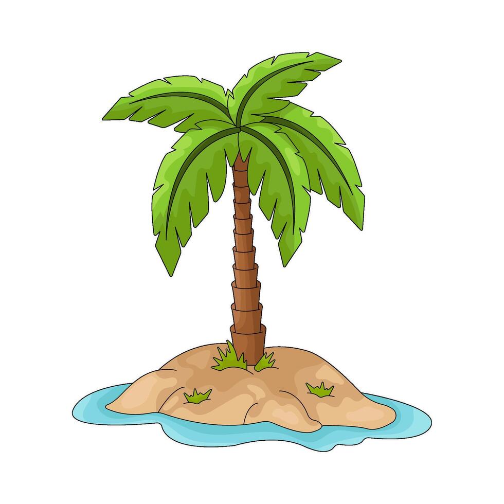 Palm Tree on a Small Island vector