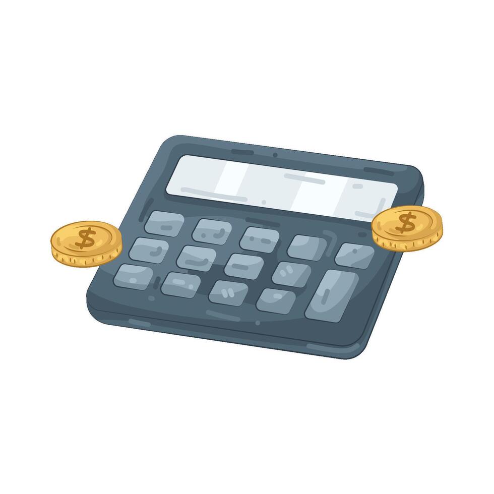 Calculator with Coins vector