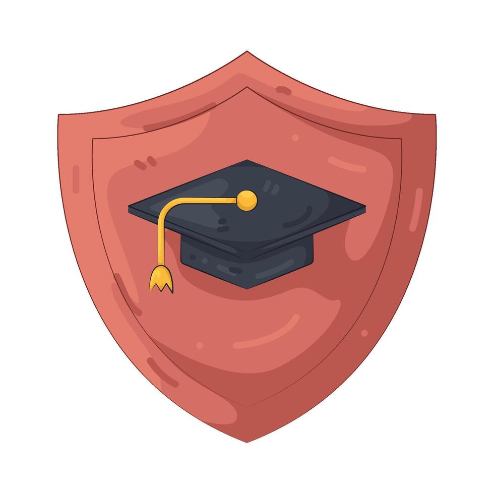 Graduation Cap on Shield vector