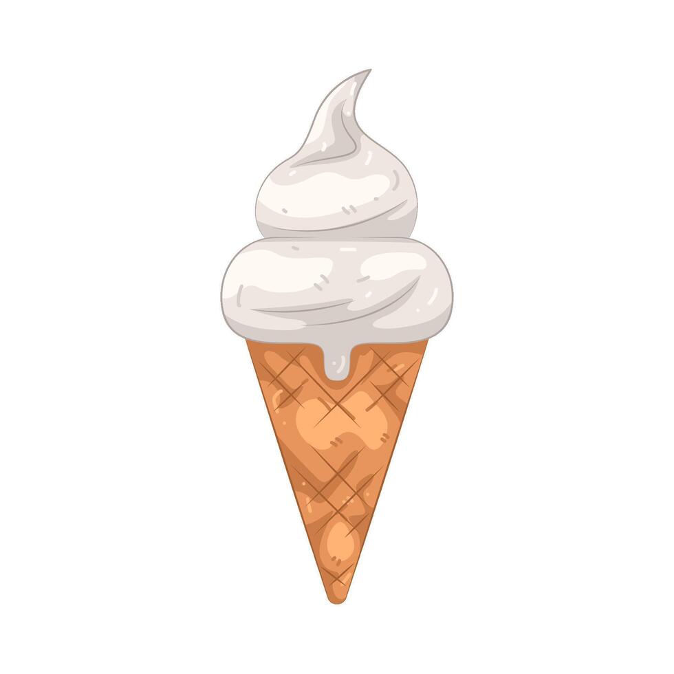 Vanilla Ice Cream Cone vector