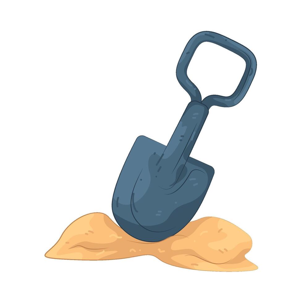 Shovel on sand vector