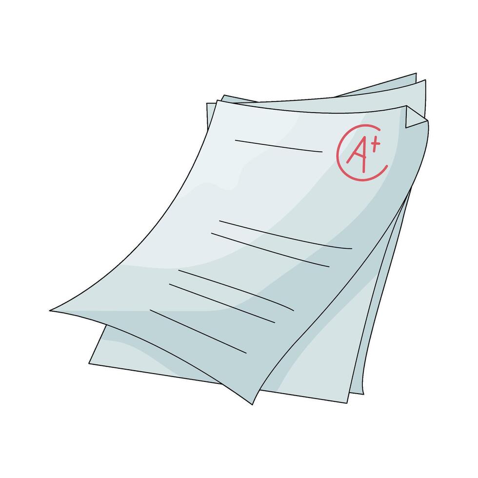 Test Papers with Excellent Grade vector