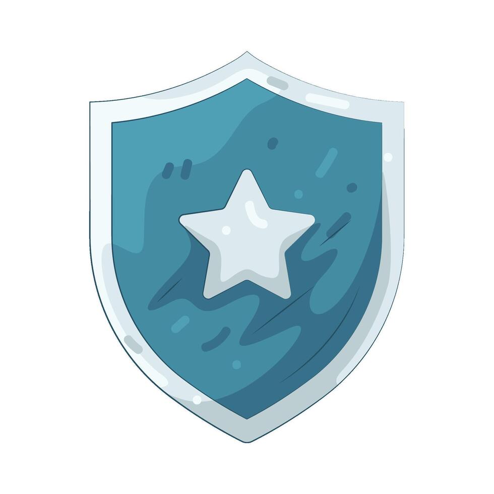 Blue Shield with Star vector