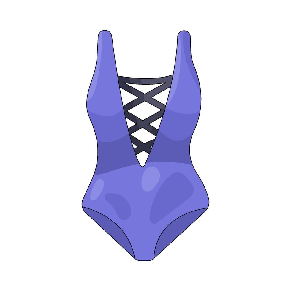 Purple Lace Up Swimsuit vector