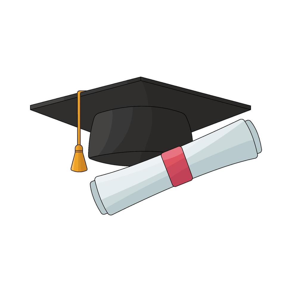 Graduation Cap and Diploma vector