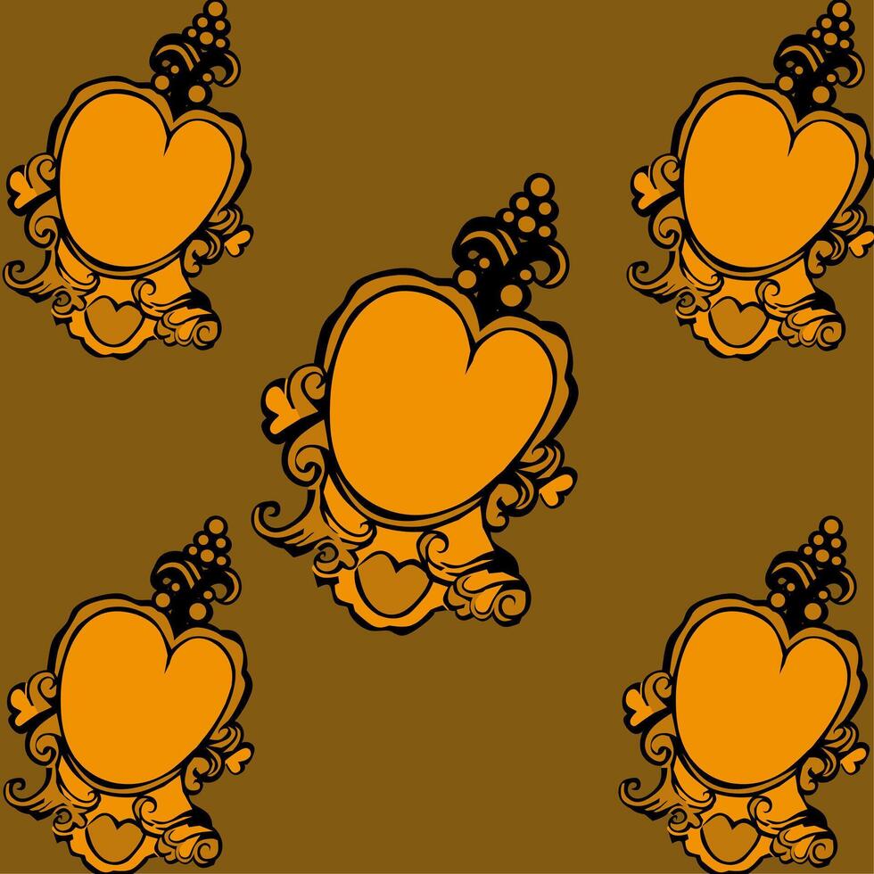 Luxury gold love pattern in vintage style vector