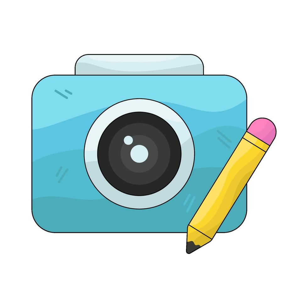 Camera and Pencil vector
