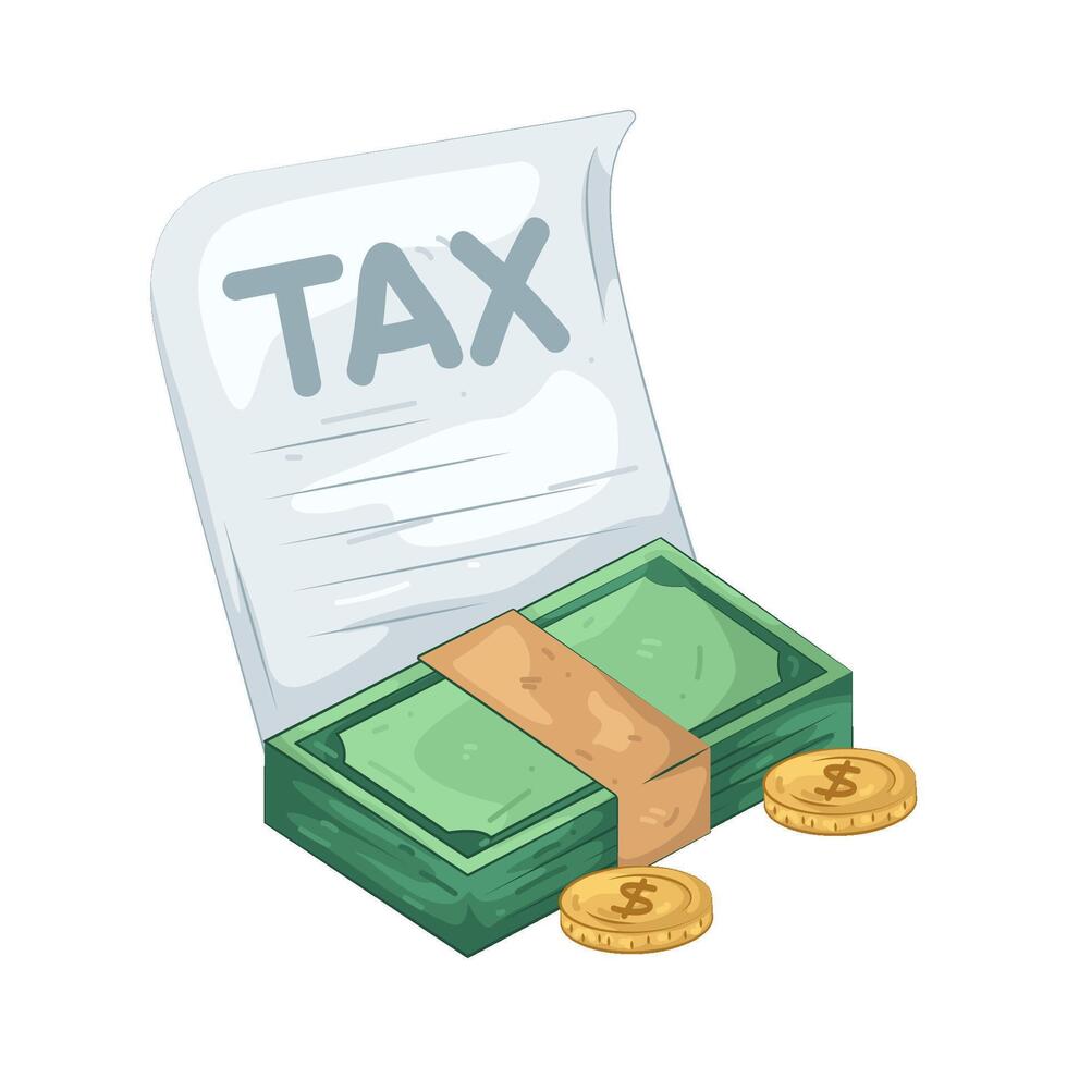 Tax Form with Banknote vector