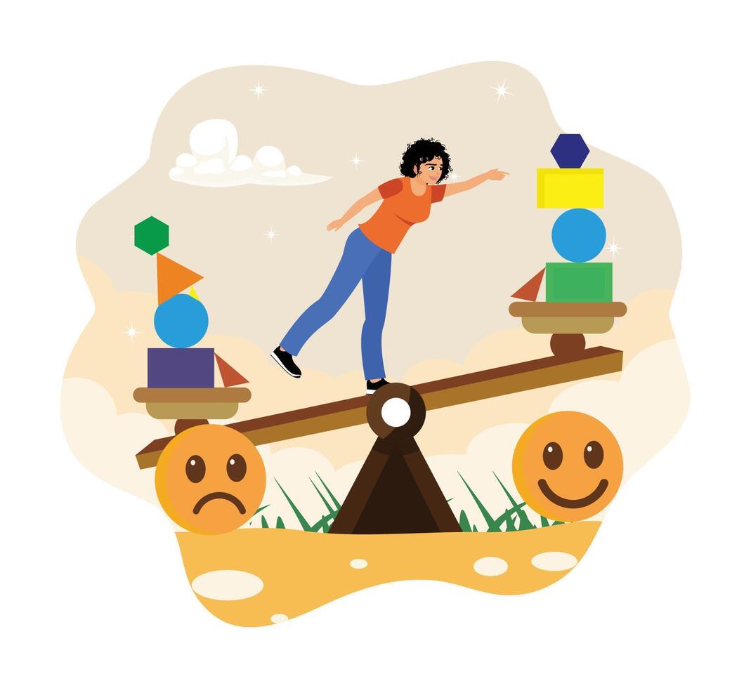 Unstable mental state and emotional control. vector