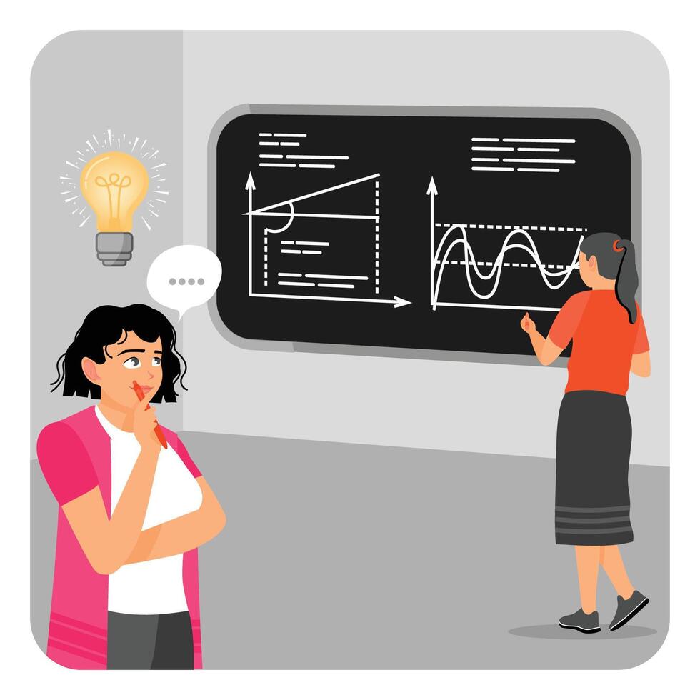 Conduct Calculations. Mathematicians Use Scientific Formulas to Research and Formulate Calculations. vector