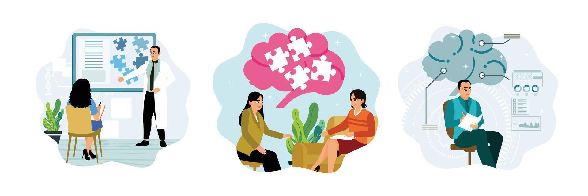 Teamwork and problem-solving visuals vector