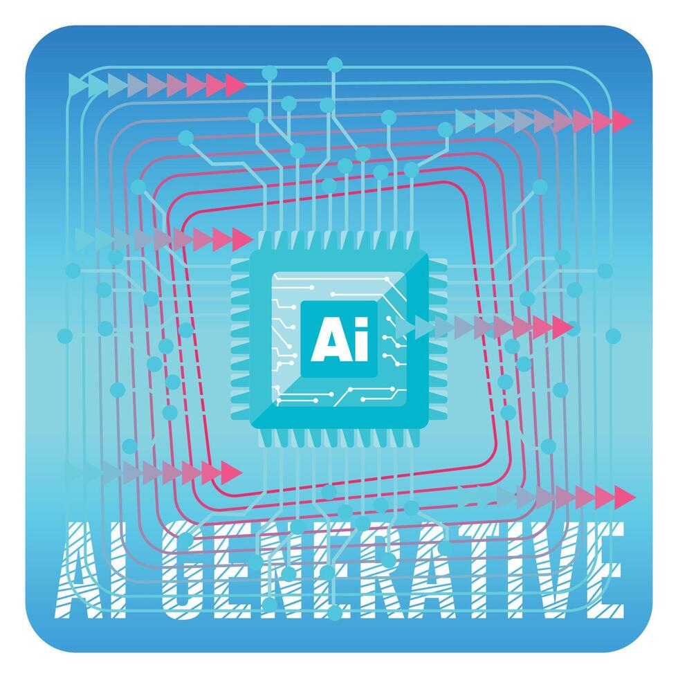 Technology Concept with Circuit Board and Processor. vector