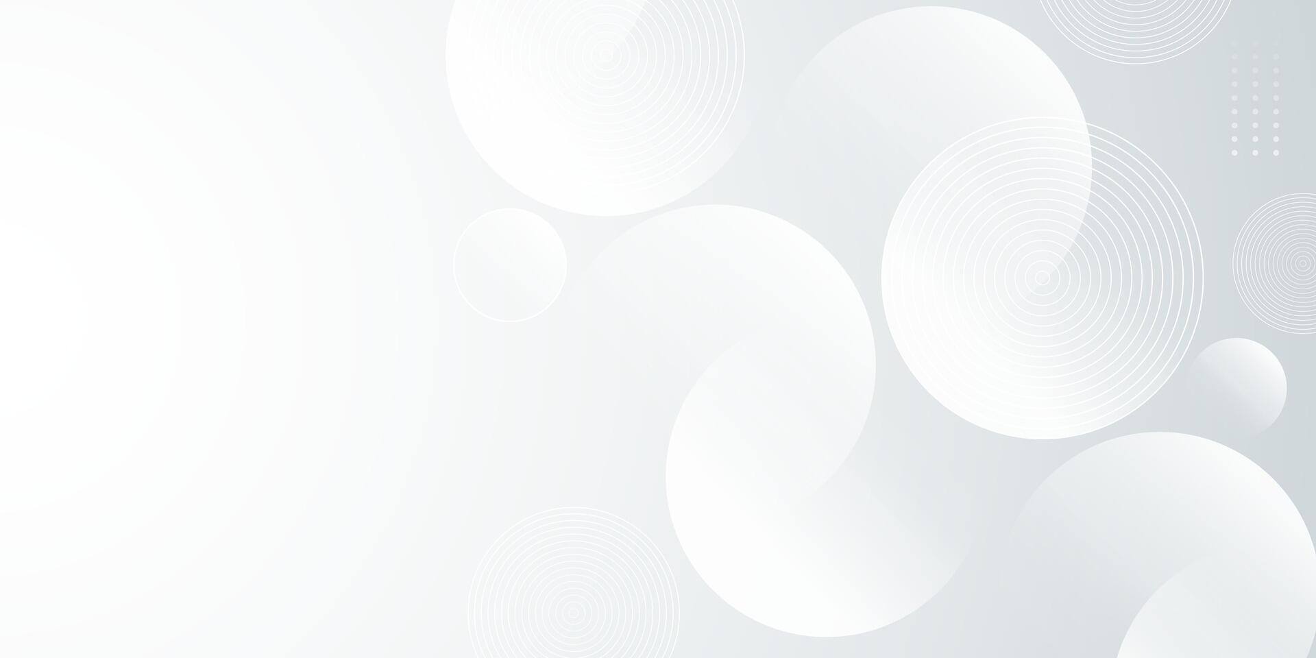 Minimal white abstract background with gradient circles and banners. . Website template, certificate, cover presentation vector