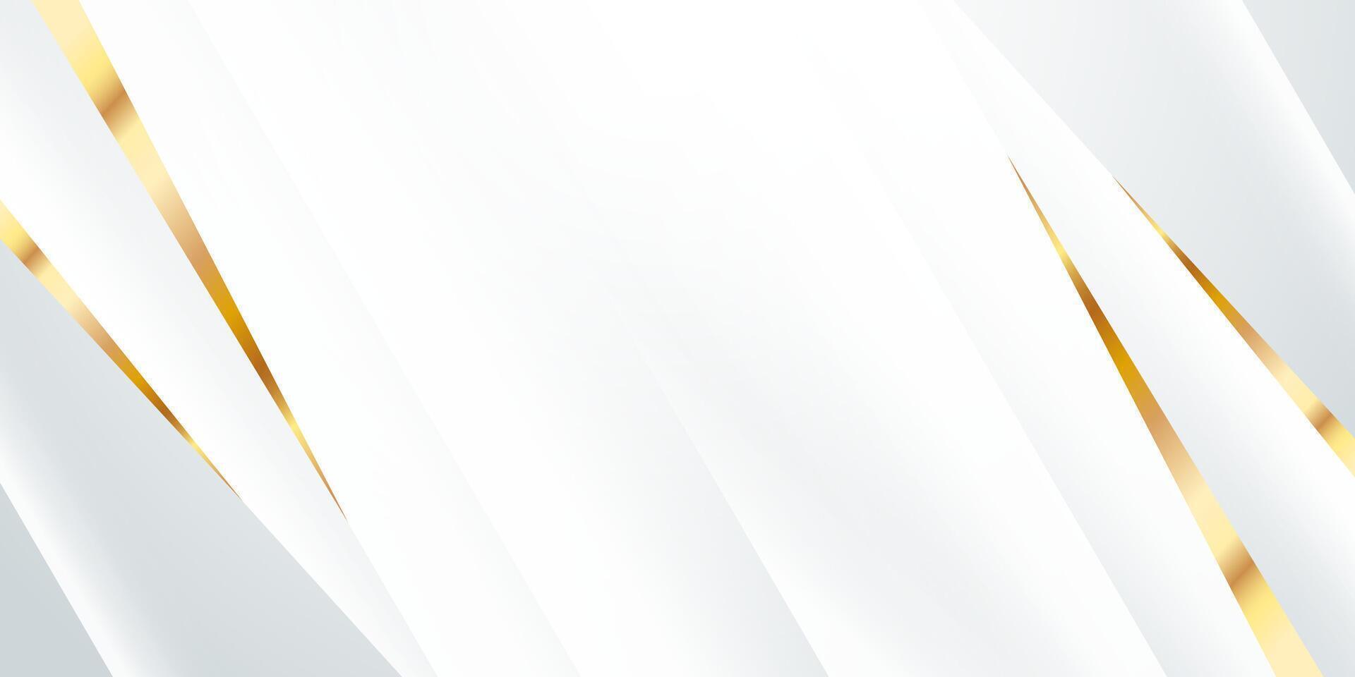 Luxury white background with golden diagonal lines for use as design background, banner, , template, website, certificate, presentation vector
