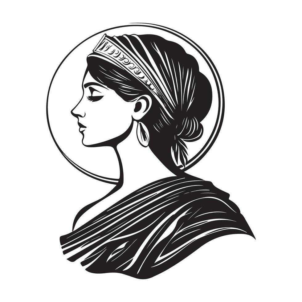 Athena Goddess Image. Illustration of a Athena Goddess Image isolated on white background. vector