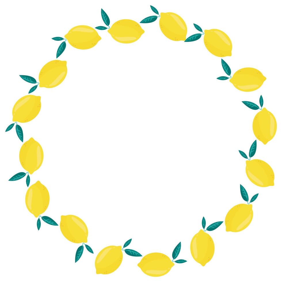 Bright summer frame with juicy lemons on a white background vector