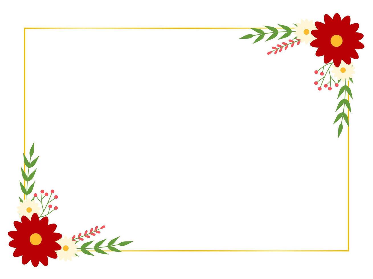 Floral border with daisy flowers, delicate frame for invitations or seasonal cards vector