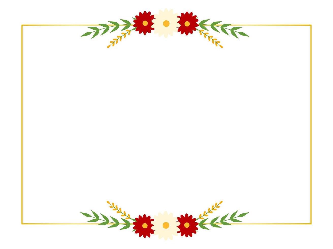Daisy-themed floral frame, decorative flower border for celebration and event cards vector