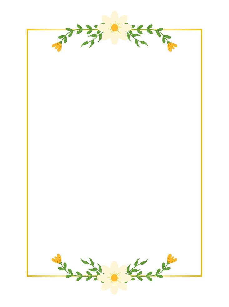 Elegant flower frame with botanical elements. Template for background design and invitations. vector