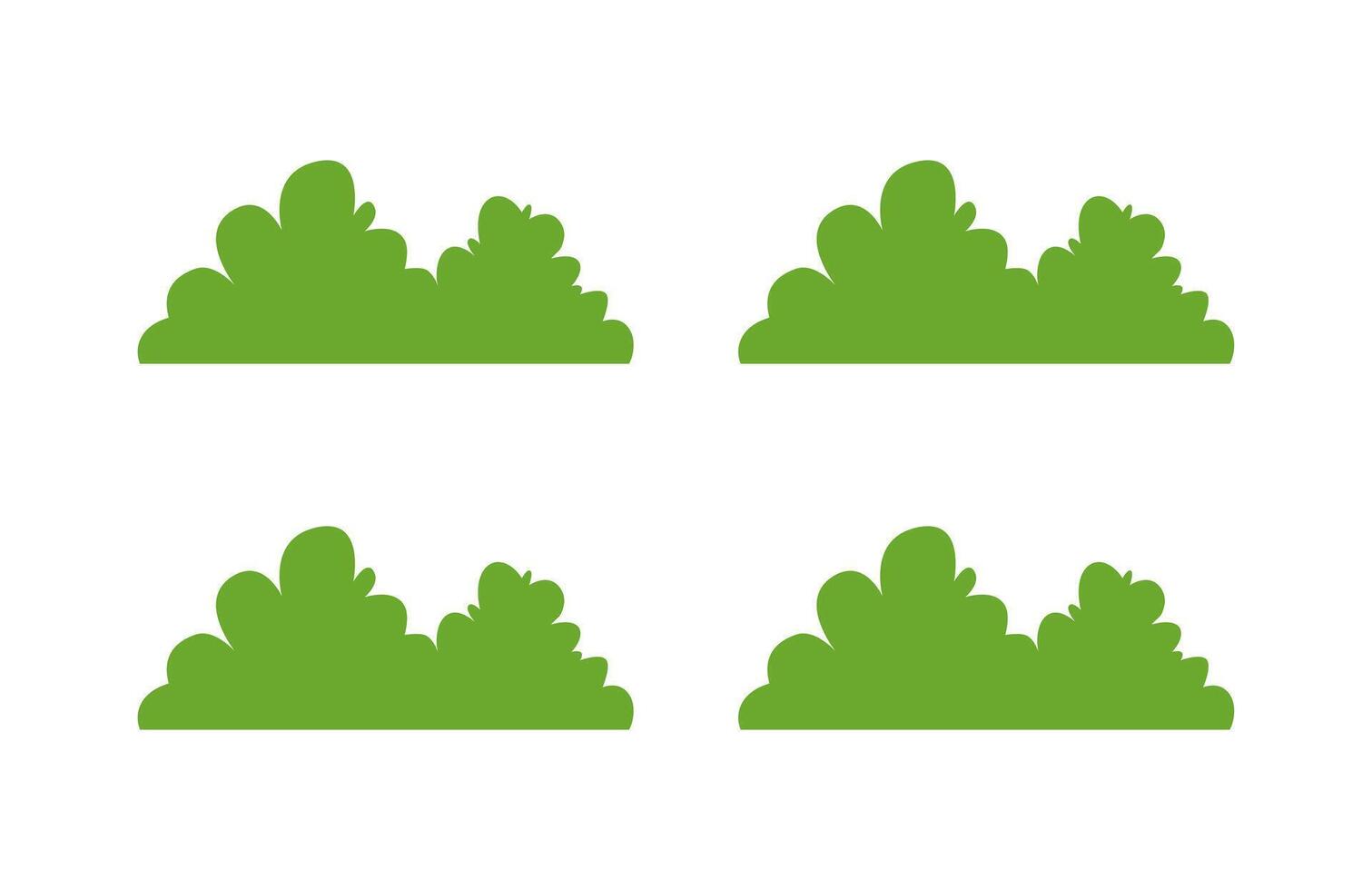 Green Shrubs and Bushes Collection vector