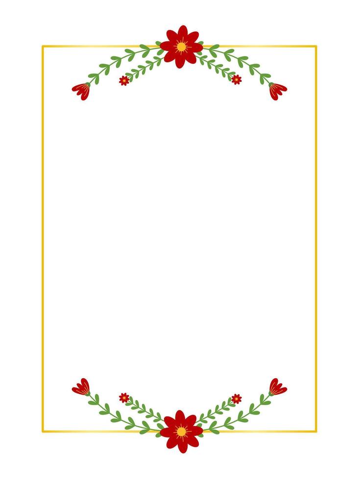 Floral frame background for design. Elegant flower border template for card or banner. vector