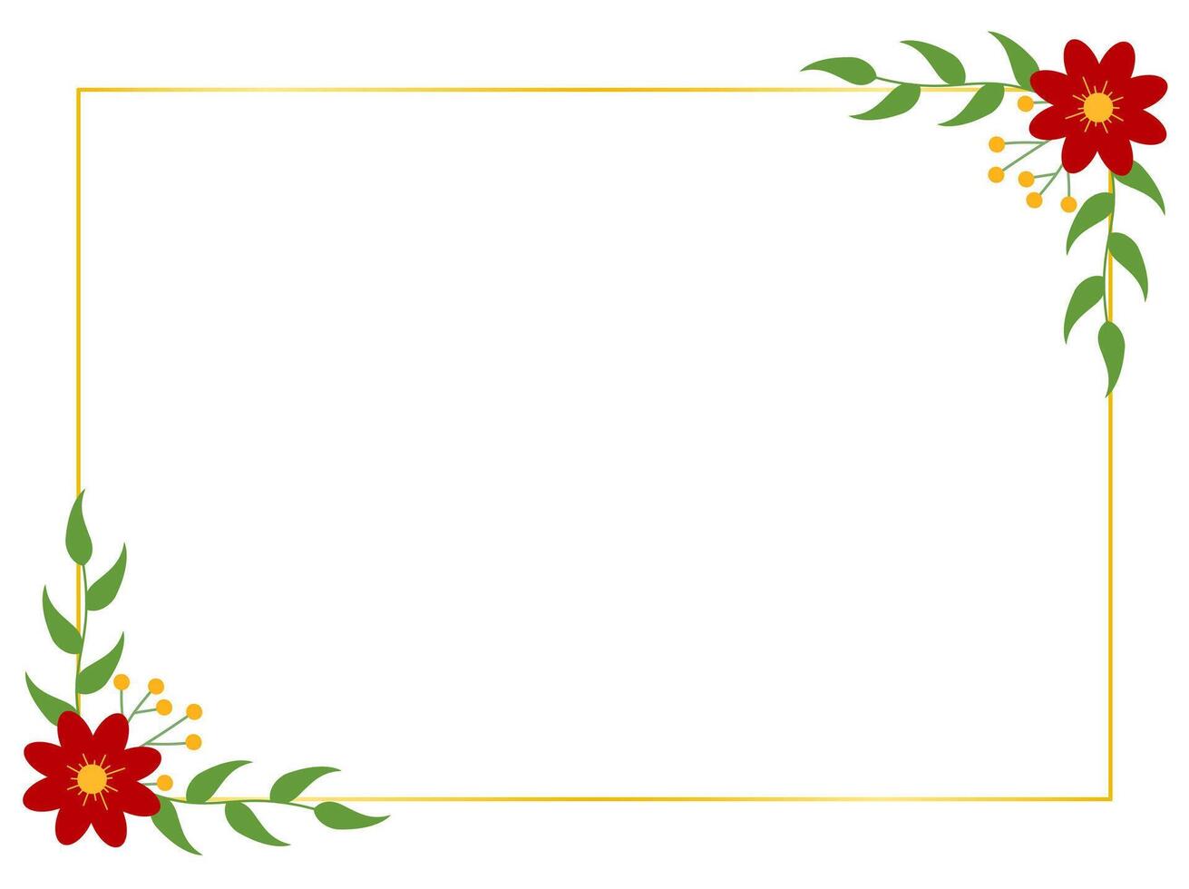 Simple daisy flower border, floral frame layout for background design or card templates vector