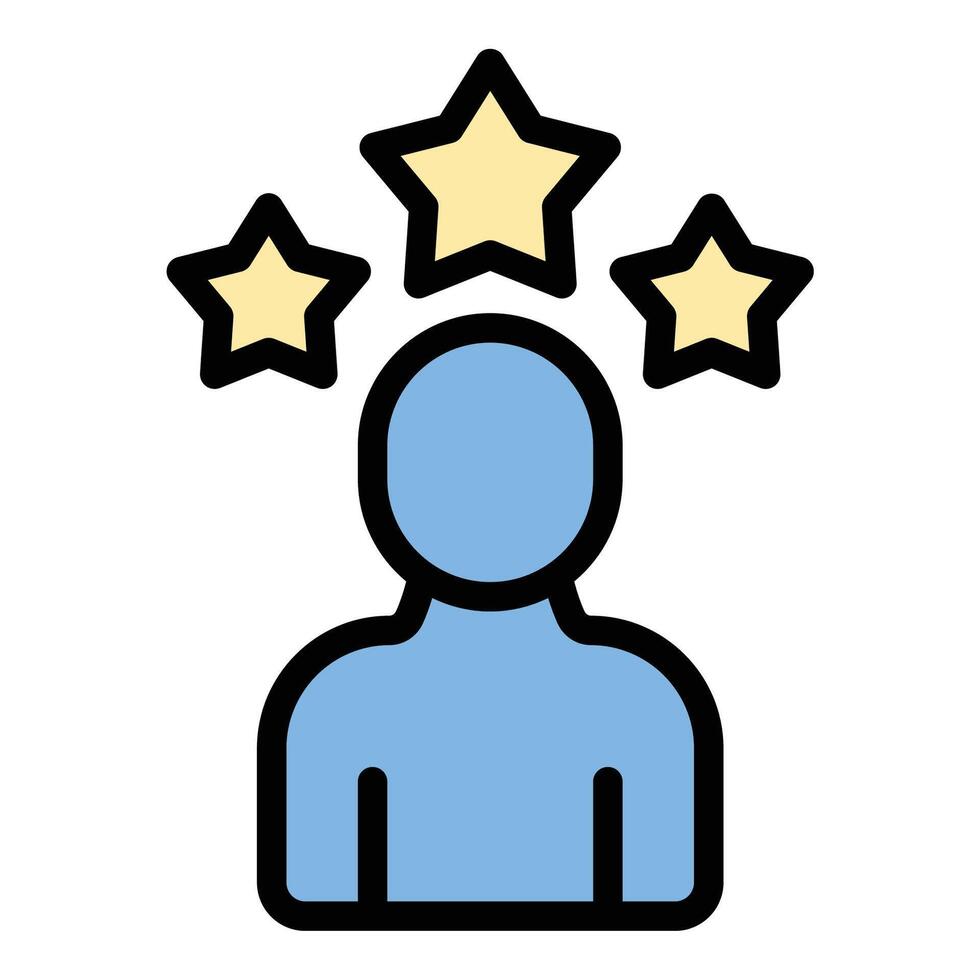 Influencer icon flat line style illustration representing social media presence and digital influence, suitable for marketing, branding, and online content creation projects vector