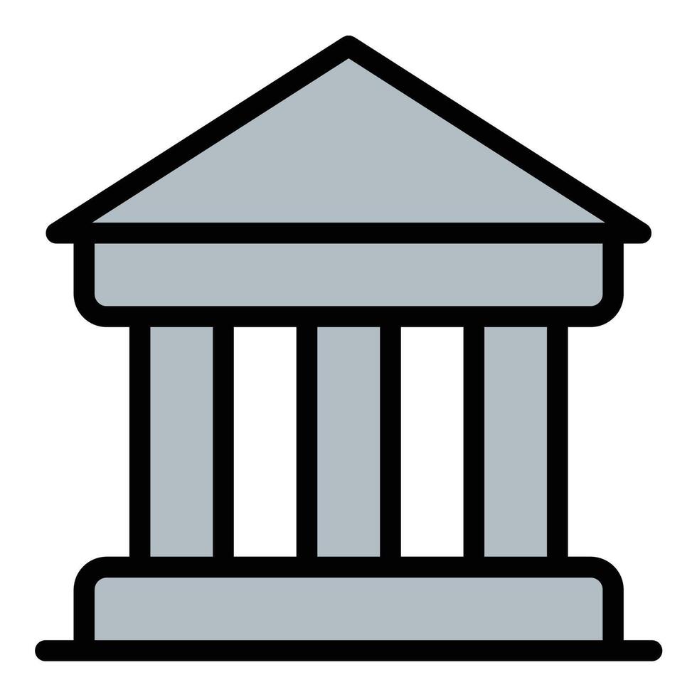 Architecture building icon flat line style illustration representing construction design and urban development, suitable for architectural projects, real estate, and city planning presentations vector